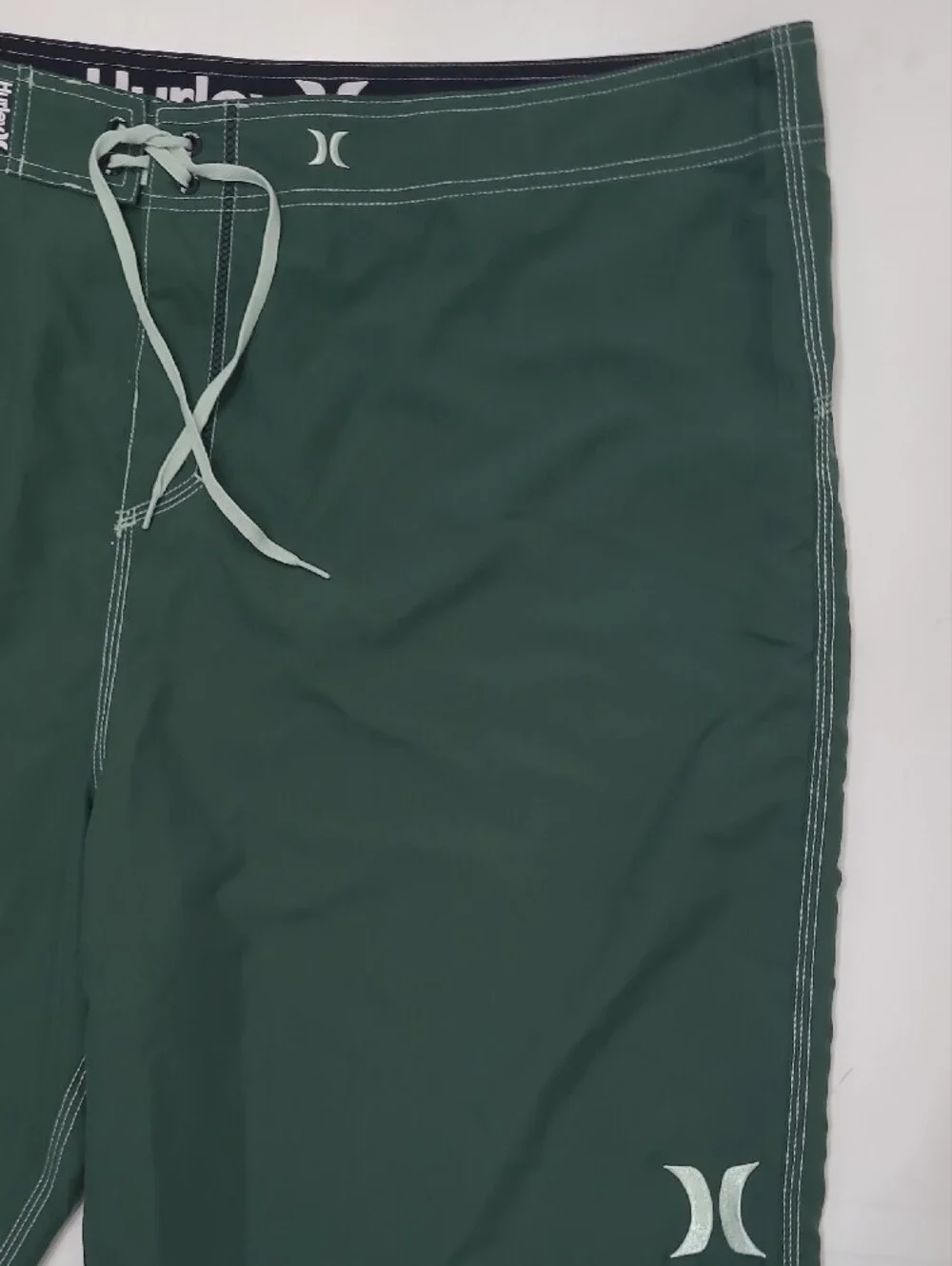 Hurley Forest Green Board Shorts Beach Volleyball Swim Surf Trunks Drawstring